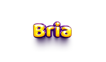 names of girls English helium balloon shiny celebration sticker 3d inflated Bria png