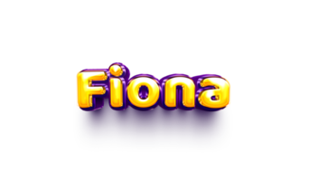 names of girls English helium balloon shiny celebration sticker 3d inflated Fiona png