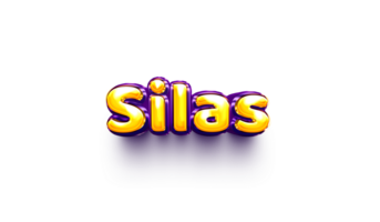 names of boys English helium balloon shiny celebration sticker 3d inflated Silas png