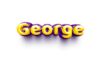 names of boys English helium balloon shiny celebration sticker 3d inflated George png
