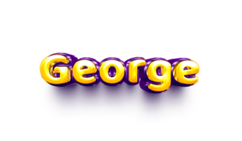 nomes de meninos balão de hélio inglês brilhante adesivo de celebração 3d inflado george png