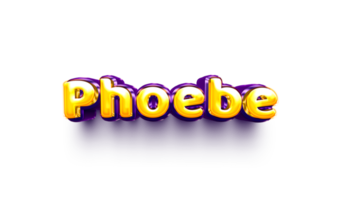 nombres de niñas inglés helio globo brillante celebración pegatina 3d inflado phoebe png