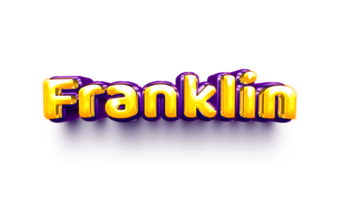 names of boys English helium balloon shiny celebration sticker 3d inflated Franklin Franklin Franklin png