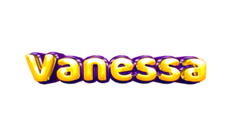 meisjes naam sticker kleurrijk partij ballon verjaardag helium lucht glimmend geel Purper uitknippen vanessa png