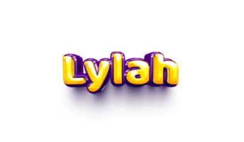 names of girls English helium balloon shiny celebration sticker 3d inflated lylah png
