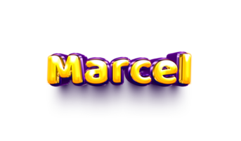 names of boys English helium balloon shiny celebration sticker 3d inflated Marcel png