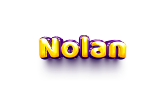 names of boy English helium balloon shiny celebration sticker 3d inflated Nolan png