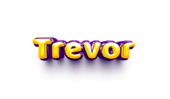 nomes de meninos balão de hélio inglês brilhante adesivo de celebração 3d inflado trevor png