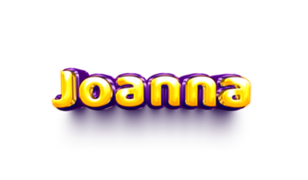 names of girls English helium balloon shiny celebration sticker 3d inflated Joanna Joanna Joanna png