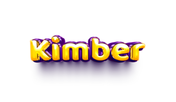 names of girls English helium balloon shiny celebration sticker 3d inflated Kimber png