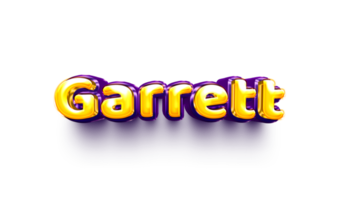 nomes de meninos balão de hélio inglês brilhante adesivo de celebração 3d inflado garrett png