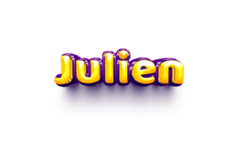 names of boys English helium balloon shiny celebration sticker 3d inflated Julien png