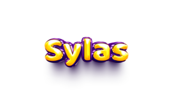 names of boys English helium balloon shiny celebration sticker 3d inflated Sylas png