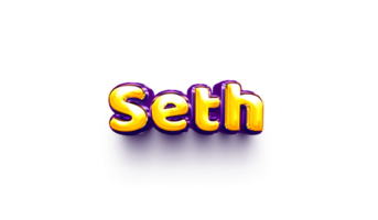 names of boys English helium balloon shiny celebration sticker 3d inflated Seth png