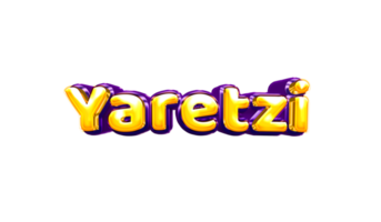 girls name sticker colorful party balloon birthday helium air shiny yellow purple cutout Yaretzi png