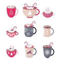 vector set of winter drinks