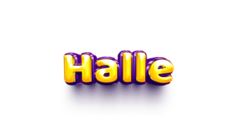 names of girls English helium balloon shiny celebration sticker 3d inflated Halle png