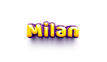 names of girls English helium balloon shiny celebration sticker 3d inflated Milan png