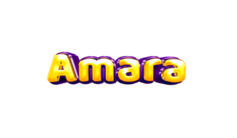 girls name sticker colorful party balloon birthday helium air shiny yellow purple cutout Amara png