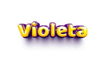 nomes de meninas balão de hélio inglês brilhante adesivo de celebração 3d inflado violeta png