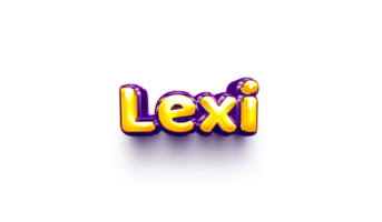 nombres de niñas inglés helio globo brillante celebración pegatina 3d inflado lexi png