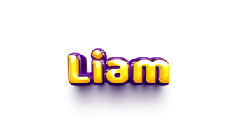 names of boys English helium balloon shiny celebration sticker 3d inflated Liam png