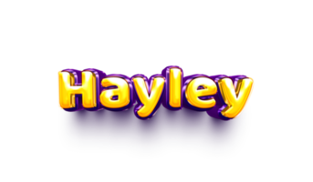 names of girls English helium balloon shiny celebration sticker 3d inflated Hayley png