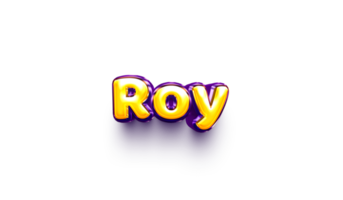 names of boy English helium balloon shiny celebration sticker 3d inflated Roy png