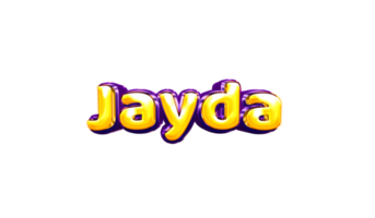 girls name sticker colorful party balloon birthday helium air shiny yellow purple cutout Jayda png