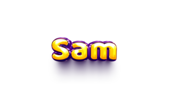 names of boys English helium balloon shiny celebration sticker 3d inflated Sam png