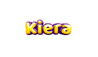 etiqueta engomada del nombre de las niñas coloridas fiesta globo cumpleaños helio aire llamativas amarillas moradas separar kiera png