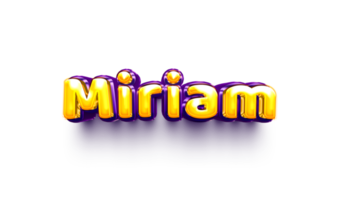 nomes de meninas balão de hélio inglês brilhante adesivo de celebração 3d inflado miriam png