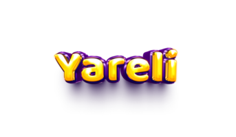 names of girls English helium balloon shiny celebration sticker 3d inflated Yareli png