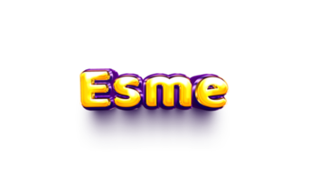 names of girls English helium balloon shiny celebration sticker 3d inflated Esme png