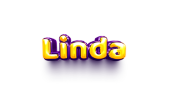 names of girls English helium balloon shiny celebration sticker 3d inflated Linda png