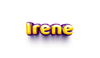 names of girls English helium balloon shiny celebration sticker 3d inflated Irene png