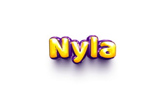 names of girls English helium balloon shiny celebration sticker 3d inflated Nyla png