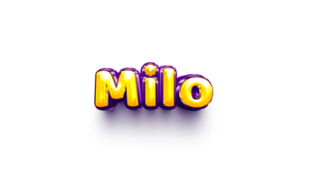 names of boys English helium balloon shiny celebration sticker 3d inflated Milo png