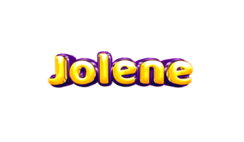 girls name sticker colorful party balloon birthday helium air shiny yellow purple cutout Jolene png