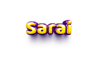 names of girls English helium balloon shiny celebration sticker 3d inflated Sarai png