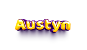 names of girls English helium balloon shiny celebration sticker 3d inflated Austyn png