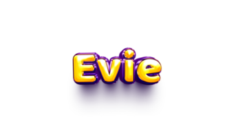 names of girls English helium balloon shiny celebration sticker 3d inflated Evie png