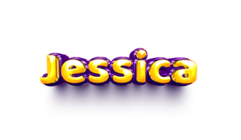 names of girls English helium balloon shiny celebration sticker 3d inflated Jessica png