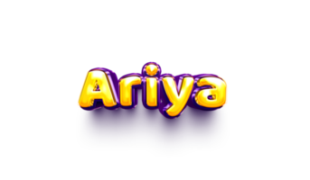 names of girls English helium balloon shiny celebration sticker 3d inflated Ariya png