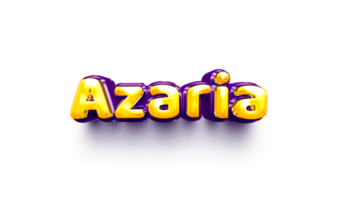 names of girls English helium balloon shiny celebration sticker 3d inflated Azaria png