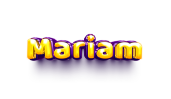 names of girls English helium balloon shiny celebration sticker 3d inflated Mariam png