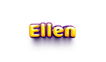 names of girls English helium balloon shiny celebration sticker 3d inflated Ellen png