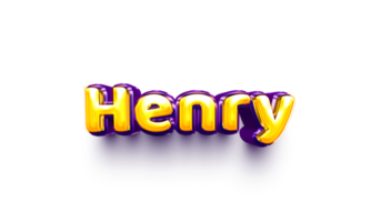 nombres de niños inglés helio globo brillante celebración pegatina 3d inflado henry png