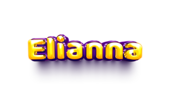 names of girls English helium balloon shiny celebration sticker 3d inflated Elianna png