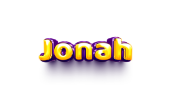 names of boys English helium balloon shiny celebration sticker 3d inflated Jonah png